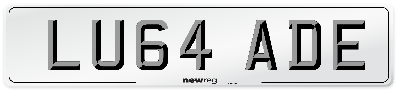 LU64 ADE Number Plate from New Reg